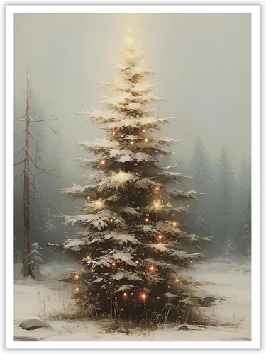 Vista 8 de Huabsad Arte de pared vintage de Navidad, regalos retro para niños, niñas lindas abrazando ciervos, impresiones estéticas de imágenes rústicas