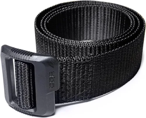 Vista 7 de CQR - cinturón táctico, cinturón resistente estilo militar, correa de malla EDC con hebilla de liberación rápida Paquete de 2 Dura Nylon Negro