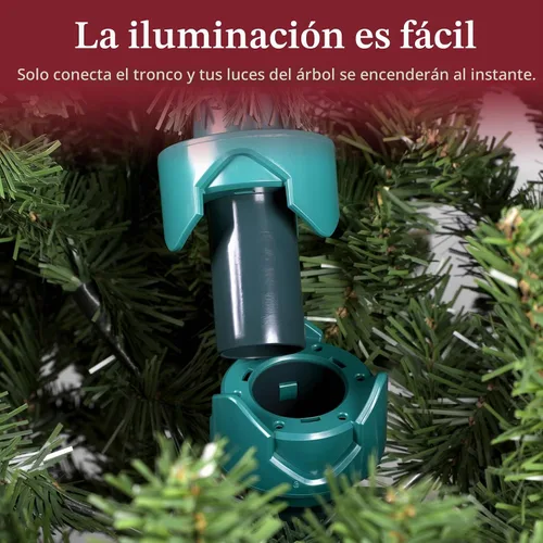 Vista 3 de SHareconn Árbol de Navidad artificial preiluminado de 7.5 pies con luces que cambian