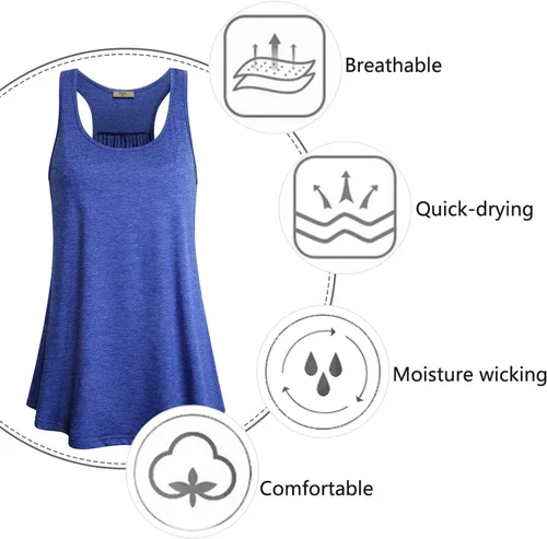 Vista 47 de Cestyle - Camiseta sin mangas para mujer, cuello redondo, corte holgado, para entrenamiento
