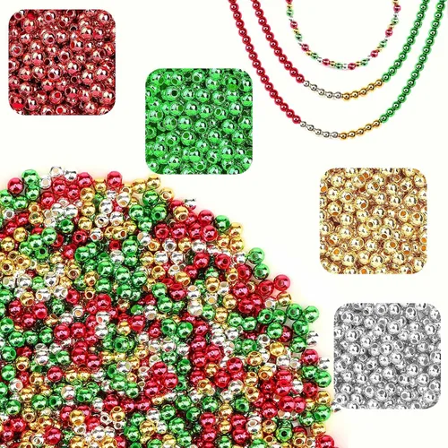 Vista 14 de DECYOOL 1200Pcs 4mm 6mm 8mm Gold Round Beads for Spacer Bracelet Making Dorado