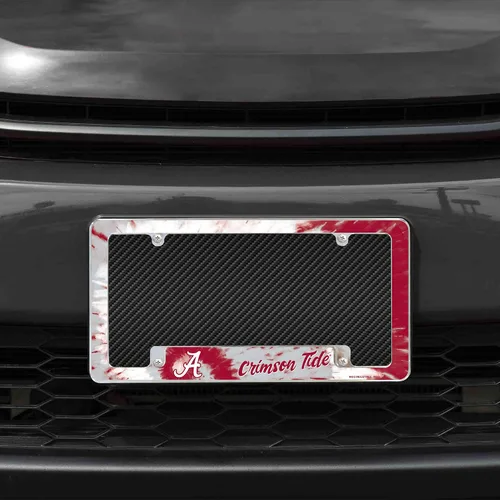 Vista 2 de Rico Industries Marco cromado de la NCAA de 12 x 6 pulgadas, marco cromado para placa de automóvil, camión, SUV