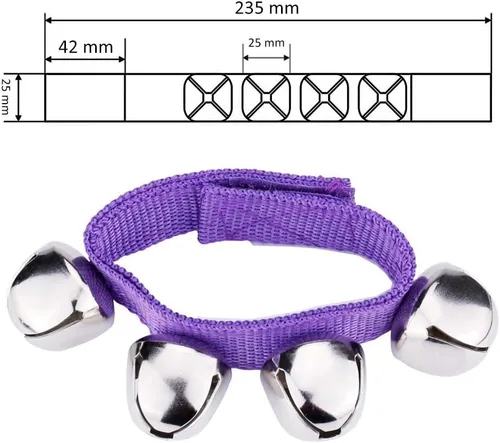 Vista 2 de Augshy Pulseras de Cascabeles para Muñeca, 7 Paquetes de Bandas de Muñeca con Cascabeles, Campanas de Mano y Tobillo Ajustables de Color Aleatorio