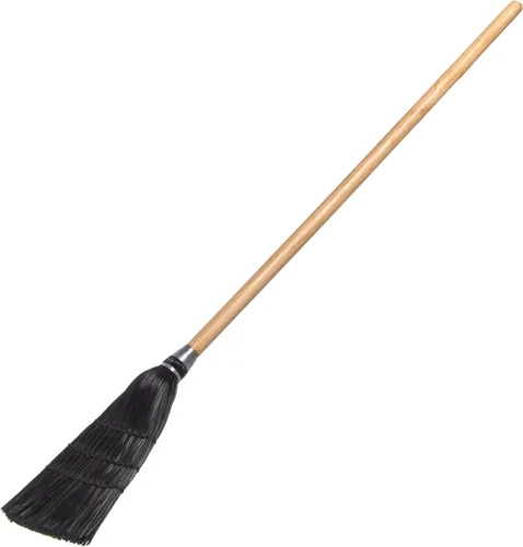 Vista 7 de Carlisle FoodService Products Escoba de vestíbulo, barrido de juguete pequeño con mango de madera, escoba de maíz sintética con cerdas