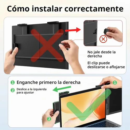 Vista 2 de Extensor de pantalla para portátil, extensor de monitor portátil de 15.6