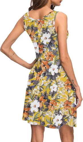 Vista 4 de MISFAY - Vestido de verano, estilo informal, con bolsillos, camisa de playa, camisola, para mujer