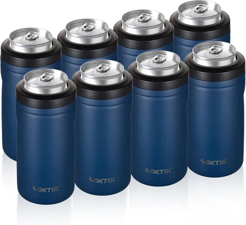 Vista 36 de COKTIK 4 en 1 enfriador de latas aislado, enfriador de latas delgadas de doble pared para latas de 12 oz regulares o delgadas y botellas de cerveza