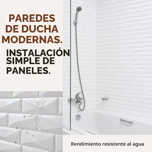 Vista 7 de From Plain To Beautiful In Hours Vista - Paneles de pared para bañera y ducha Surround - Blanco brillante Blanco satinado