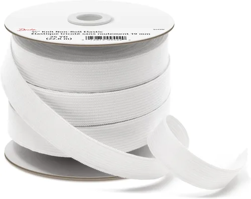 Vista 3 de Dritz 9422W - Elástico tejido no enrollable, color blanco, 3/4 de pulgada por 25 yardas