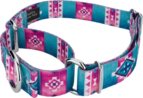 Vista 5 de Country Brook Petz - Collar de perro Albuquerque Martingale - Colección Country and Western con diseños rústicos (1/2 pulgada, 2XS)