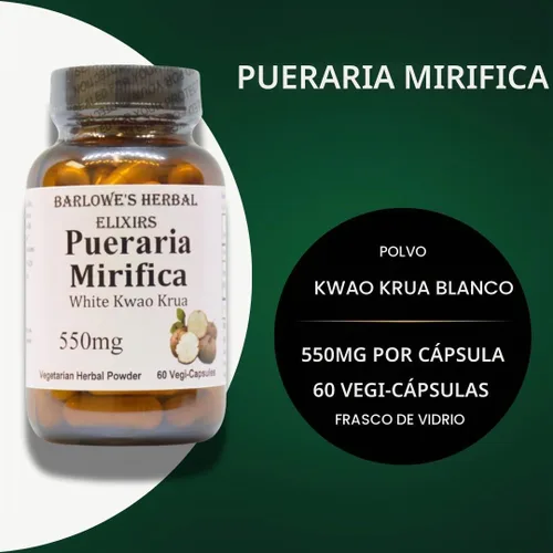 Vista 4 de Pueraria Mirifica Cápsulas vegetarianas, 60 0.019 oz, sin estearato, botella de vidrio