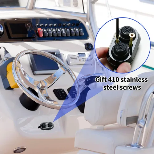 Vista 6 de Interruptor de ajuste para barco, interruptor de ajuste e inclinación Haoguo con IP67 impermeable, adecuado para barcos de pesca, yates, barcos