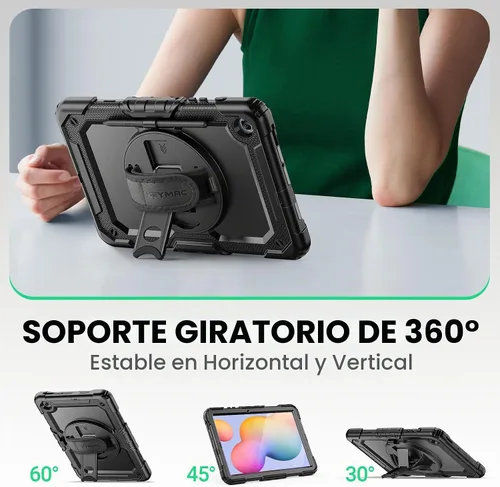 Vista 4 de SEYMAC Funda para Samsung Galaxy Tab S6 Lite de 10,4" 2024-2020, color Negro