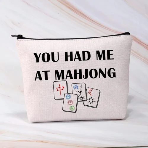 Vista 4 de BDPWSS Divertido Mahjong Mahjong Bolsa de Mahjong Amante Regalo Mahjong Azulejos Bolsa Mahjong Chica Cosméticos Bolsa Mahjong Juego de mesa Bolsa
