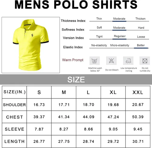 Vista 5 de CEHT Polo de manga corta para hombre de algodón de golf para hombre ajuste delgado casual para hombre