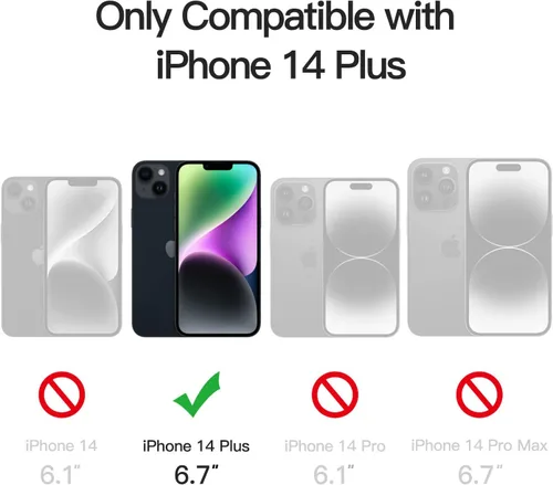 Vista 2 de JETech Funda magnética para iPhone 14 Plus de 6.7 pulgadas, compatible con MagSafe, parte posterior mate translúcida, cubierta de teléfono delgada a