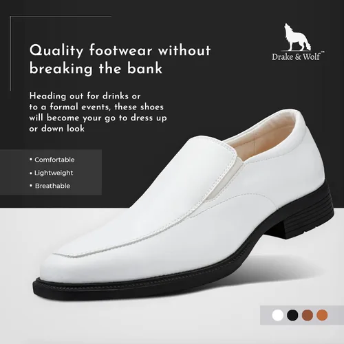 Vista 2 de Drake & Wolf Mocasines para hombre - Zapatos de vestir casuales para hombre - Zapatos de vestir antideslizantes para hombre - Zapatos de vestir