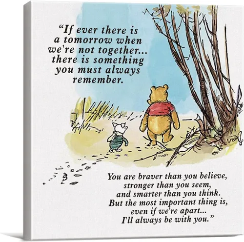 Vista 9 de Arte de pared clásico con cita de Winnie the Pooh, retro, Any Day Spent With You is My Favorite Day Sayings, lienzo, cuadros enmarcados, letrero