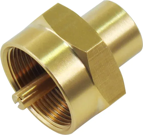 Vista 2 de MENSI Adaptador de recarga de botella de gas propano de 1 libra, conector de estufa de parrilla con rosca macho NPT de 1/4 pulgadas