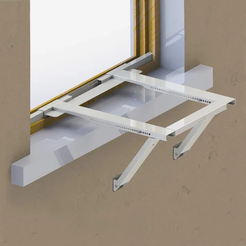 Vista 4 de Ivation Soporte de aire acondicionado, no requiere herramientas ni taladros, montaje de CA para ventana fácil de instalar, acero resistente, soporta