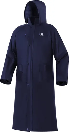 Vista 8 de RainRider Chubasquero para hombre, impermeable, largo, con capucha plegable, ligero, poncho unisex Amarillo
