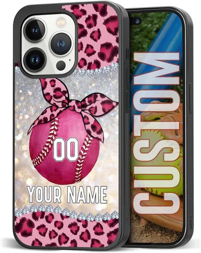 Vista 18 de Funda personalizada para teléfono con texto de Softbol en forma de corazón con girasol para iPhone 17 16 15 14 13 12 11 Pro Max Plus Mini Xs Xr 8