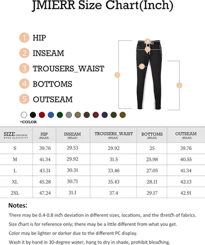 Vista 6 de JMIERR Pantalones deportivos para hombre con bolsillos con cremallera, pantalones deportivos ajustados para gimnasio, correr, entrenamiento