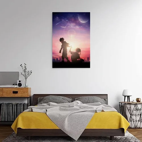 Vista 3 de nanyo Póster de anime motivacional de héroes 90s Arte en lienzo para pared de habitación Decoración estética Pósteres 8x12 pulgadas (20x30 cm)