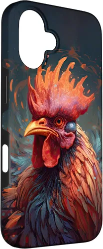 Vista 3 de iPhone 16 elegante diseño de amantes del gallo salvaje caso de gallo