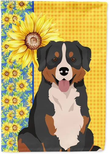 Vista 224 de Caroline's Treasures WDK5313GF Bandera de jardín con diseño de girasoles de verano, color negro y tostado, Airedale Terrier para buzón, bandera