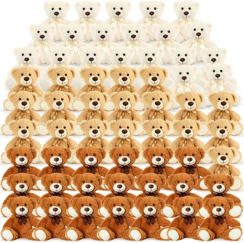 Vista 32 de MorisMos 10 Osos de Peluche a Granel para Baby Shower, Osos de Peluche Lindos de 14 Pulgadas Animales de Peluche de Felpa, Pequeños Osos de Peluche