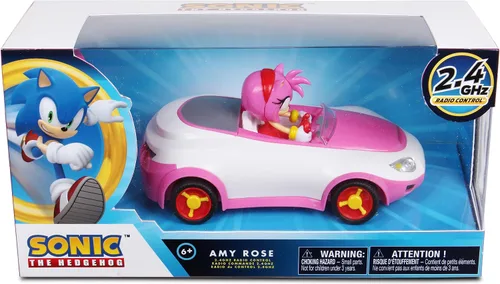 Vista 2 de NKOK Sonic Racing RC Car Amy Rose escala 1:28, 2.4 GHz, con licencia