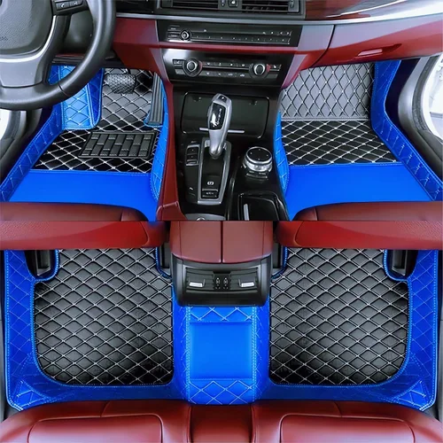 Vista 20 de Tapetes de cuero personalizados impermeables para automóvil, sedán, SUV, automóvil deportivo, negro, beige, para hombre y mujer (todo beige, 3D)