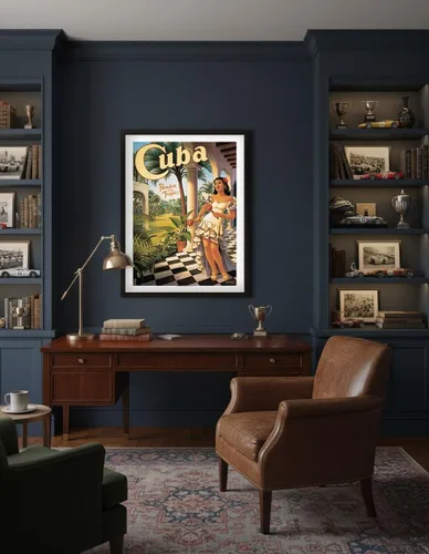 Vista 4 de Cuba - Paradise of the Tropics - Póster de viaje vintage por Kerne Erickson - Impresión artística maestra (sin marco) 6 x 9 pulgadas
