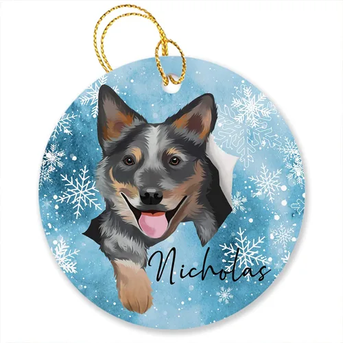 Vista 14 de Adornos de pastor australiano, regalos para Navidad, adorno de pastor australiano personalizado, adornos únicos de pastor australiano, vacaciones