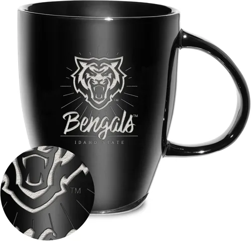 Vista 43 de Rico Industries - Taza de lustre cerámico con grabado láser de la NCAA de 18oz - Café-Té