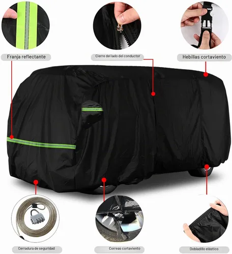 Vista 2 de Funda para coche impermeable para todo tipo de clima, compatible con VW Bus T1 T2 T3 de 1950-1992, Volkswagen Vanagon, funda completa para coche