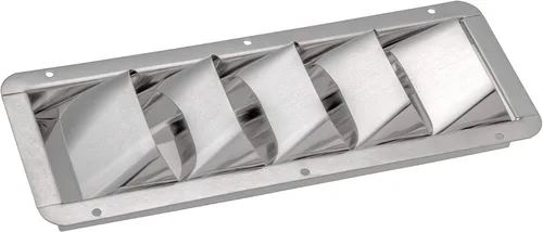 Vista 3 de attwood 1488-5 Ventilación marina con listones de acero inoxidable resistente a la corrosión, plata, talla única