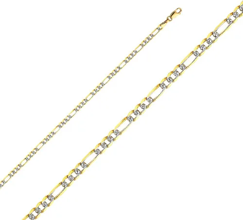 Vista 2 de Wellingsale Cadenas Figaro de oro macizo de 14 quilates (Seleccionar opciones)