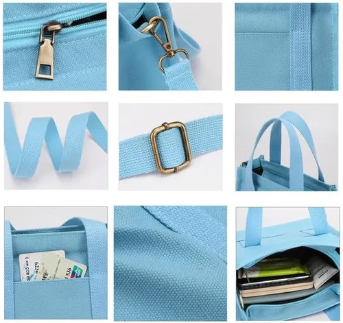 Vista 5 de Bolso cruzado de lona a la moda, bolso de hombro duradero y moderno para mujer