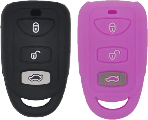 Vista 11 de LemSa Funda protectora de silicona con 3 botones para Hyundai Elantra Genesis Sonata, compatible con Kia Sorento Forte Optima Rondo Spectra 2 piezas