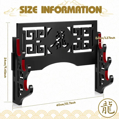 Vista 2 de Barydat Soporte de pared para katana, soporte para espada samurái, soporte para colgar espada japonesa Wakizashi, colección de pasatiempos