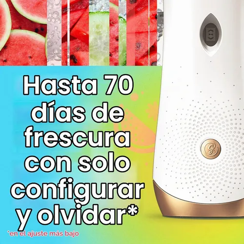 Vista 3 de Glade Repuesto automático en aerosol, Wonder Melon, ambientador perfumado para el hogar y el baño, 6.2 onzas, 2