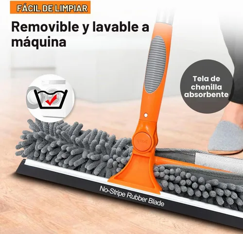 Vista 6 de ARTIPOLY Escobilla de ventana de alto alcance de 20 pies con poste de extensión telescópico de aluminio extra grueso de 5 a 12 pies Herramienta