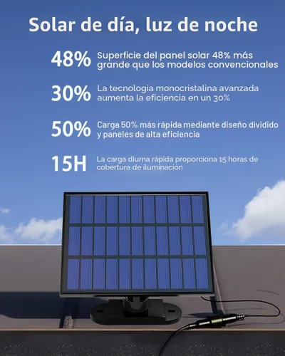 Vista 3 de CLAONER Luces solares para exteriores, sensor de movimiento, 3500 lm, 288 luces LED de seguridad con control remoto, IP67, impermeable, 4 cabezales