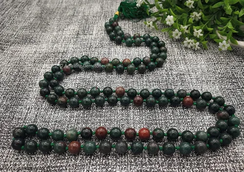 Vista 6 de Japa Mala - Collar de 108 cuentas de oración y pulsera Mala para meditación, Gema