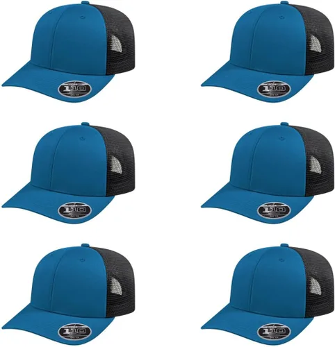 Vista 96 de Cap America i8502 Flexfit 110 Premium - Gorra de camionero de perfil medio con 6 paneles de malla trasera con protección UV y cierre ajustable