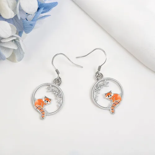 Vista 3 de YAFEINI Ajolotl - Aretes colgantes de plata de ley con diseño de cabra y ajolotl para mujeres y niñas