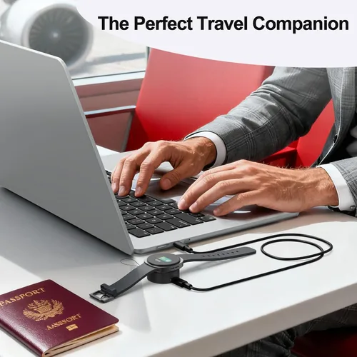 Vista 7 de AWINNER Cargador portátil compatible con Galaxy Watch 8/76/ 5/4/3/Active 2/1, base de carga magnética USB-C para llavero, accesorios de viaje