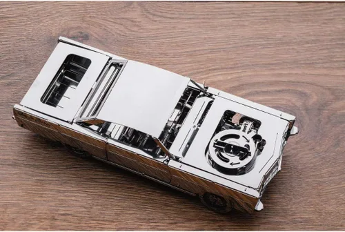 Vista 9 de Kit de modelo de coche – Kit de modelo 3D Royal Voyager – Modelo de coche retro de cuerda móvil Rompecabezas 3D para adultos – Kit de bricolaje